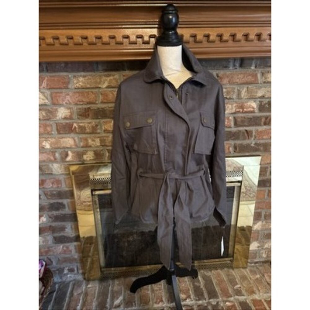 Ophelia Roe Ladies Gray Chino Jacket Size Large NWT